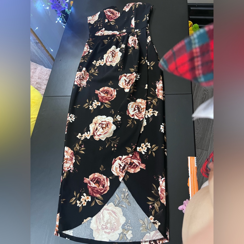 Floral Black Maxi Skirt